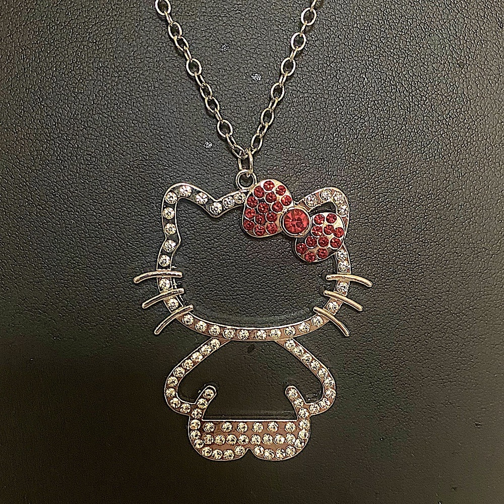 Sanrio Hello Kitty Sterling Silver Charm Pendant Necklace